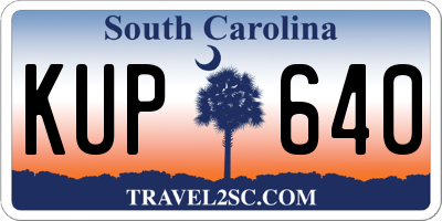 SC license plate KUP640