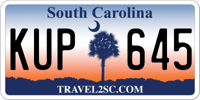 SC license plate KUP645