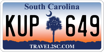 SC license plate KUP649