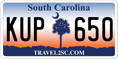 SC license plate KUP650