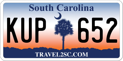 SC license plate KUP652