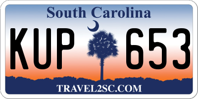 SC license plate KUP653