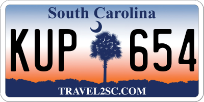 SC license plate KUP654