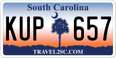 SC license plate KUP657