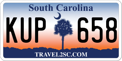 SC license plate KUP658