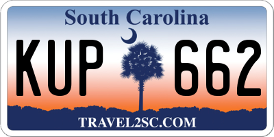 SC license plate KUP662