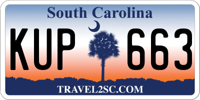 SC license plate KUP663