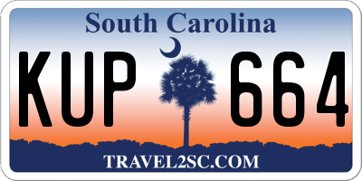 SC license plate KUP664