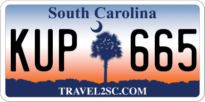 SC license plate KUP665