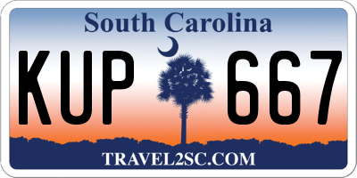 SC license plate KUP667