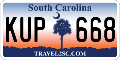 SC license plate KUP668