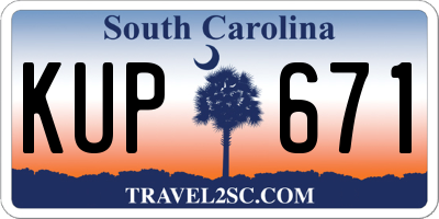 SC license plate KUP671