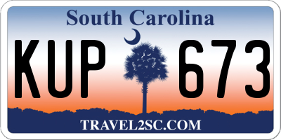 SC license plate KUP673