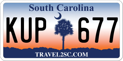 SC license plate KUP677