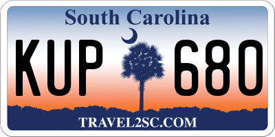 SC license plate KUP680