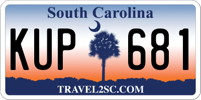 SC license plate KUP681
