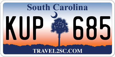 SC license plate KUP685