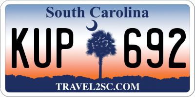 SC license plate KUP692