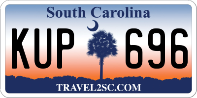 SC license plate KUP696