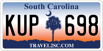SC license plate KUP698