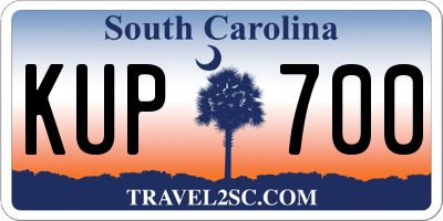 SC license plate KUP700