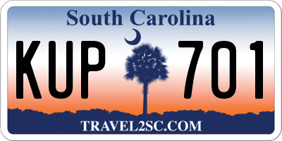 SC license plate KUP701