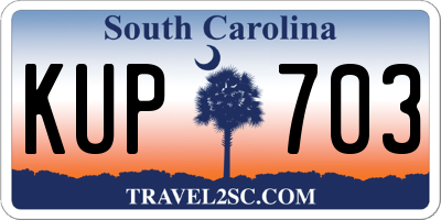 SC license plate KUP703