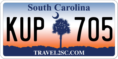 SC license plate KUP705
