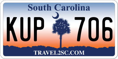 SC license plate KUP706