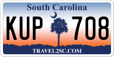 SC license plate KUP708