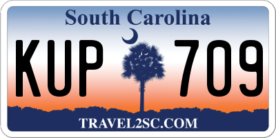 SC license plate KUP709