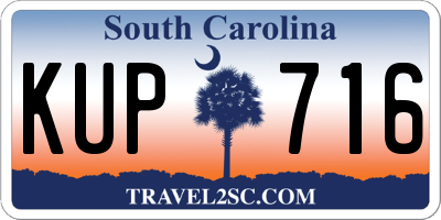 SC license plate KUP716