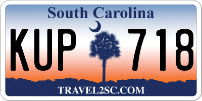 SC license plate KUP718