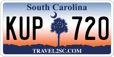 SC license plate KUP720