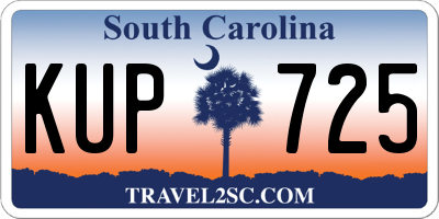 SC license plate KUP725