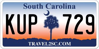 SC license plate KUP729