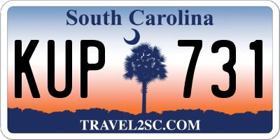 SC license plate KUP731