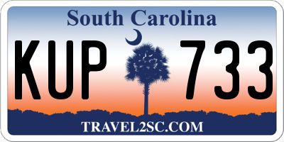 SC license plate KUP733