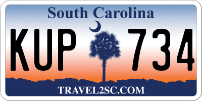 SC license plate KUP734