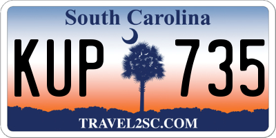 SC license plate KUP735