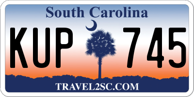 SC license plate KUP745