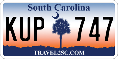 SC license plate KUP747
