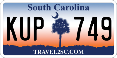 SC license plate KUP749