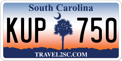 SC license plate KUP750