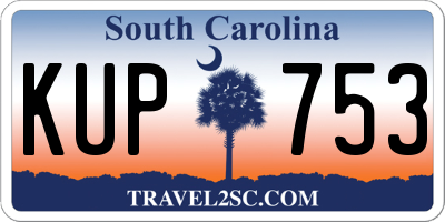 SC license plate KUP753