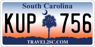 SC license plate KUP756