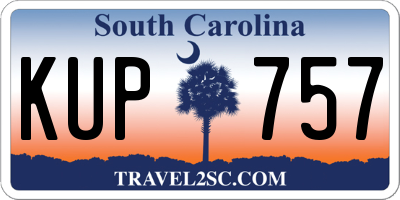 SC license plate KUP757