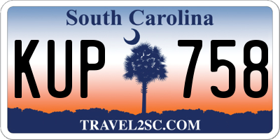 SC license plate KUP758