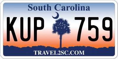 SC license plate KUP759