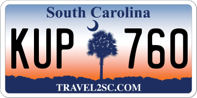 SC license plate KUP760